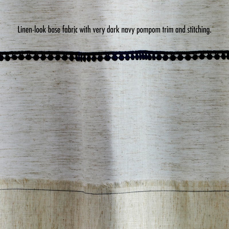 SKL Home Frayser Striped Fabric Shower Curtain, Boho/Modern Farmhouse, Linen/Navy - Image 2